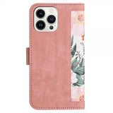 iPhone 15 Pro Cover Blomstermønster Rosa