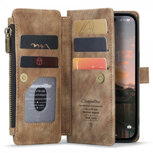 CaseMe iPhone 15 Pro Cover C30-serien Brun