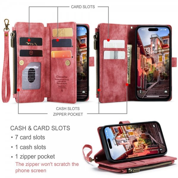 CaseMe iPhone 15 Pro Cover C30 Series Rød