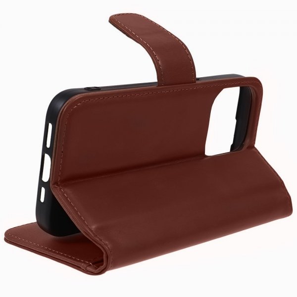Nordic Covers iPhone 15 Pro Cover Essential Læder Maple Brown
