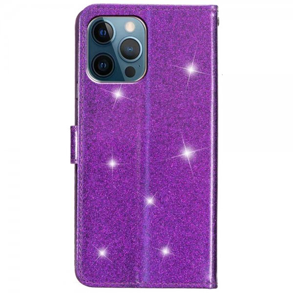 iPhone 15 Pro Cover Glitter Lilla