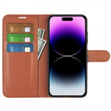 iPhone 15 Pro Cover Litchi Brun