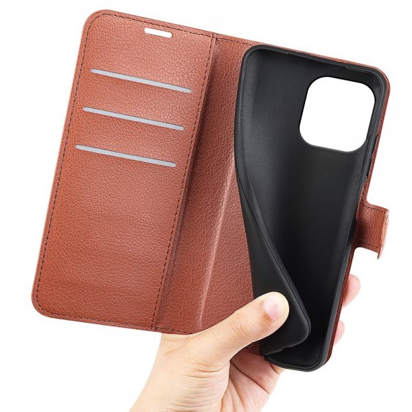 iPhone 15 Pro Cover Litchi Brun