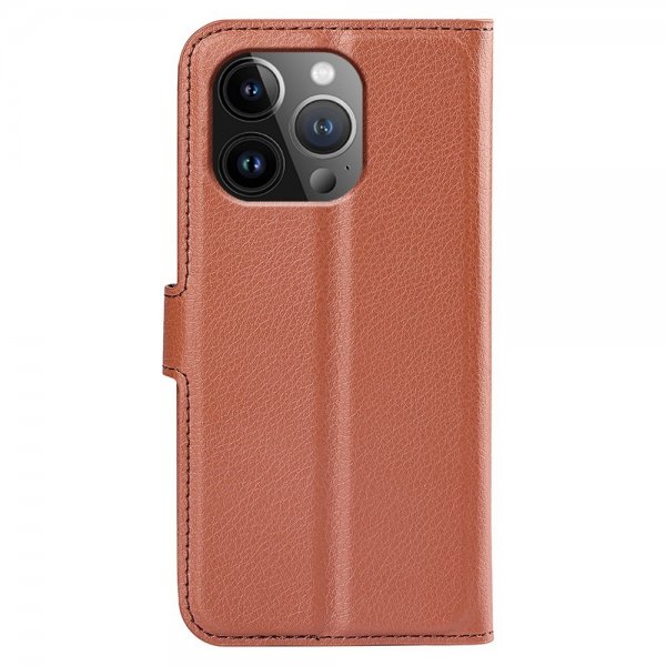 iPhone 15 Pro Cover Litchi Brun