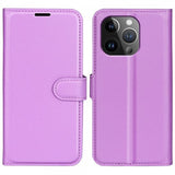 iPhone 15 Pro Cover Litchi Lilla