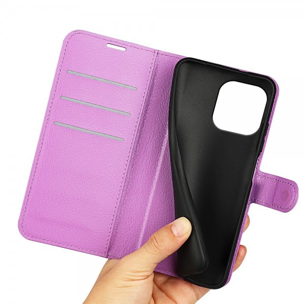 iPhone 15 Pro Cover Litchi Lilla