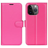 iPhone 15 Pro Cover Litchi Magenta