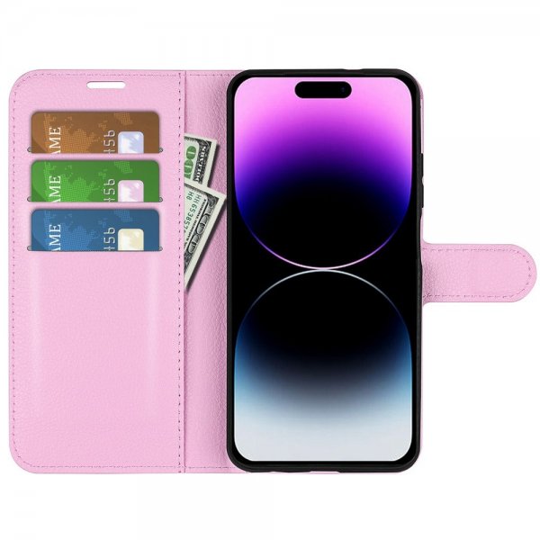 iPhone 15 Pro Cover Litchi Pink
