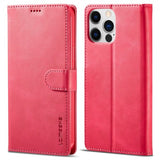 Lc.Imeeke iPhone 15 Pro Cover med Kortlomme Standerfunktion Magenta