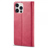 Lc.Imeeke iPhone 15 Pro Cover med Kortlomme Standerfunktion Magenta