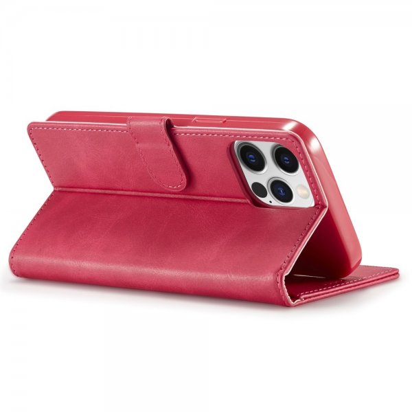 Lc.Imeeke iPhone 15 Pro Cover med Kortlomme Standerfunktion Magenta