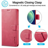 Lc.Imeeke iPhone 15 Pro Cover med Kortlomme Standerfunktion Magenta