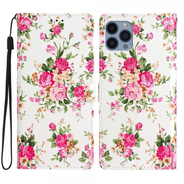 iPhone 15 Pro Cover Motiv Røde Blomster
