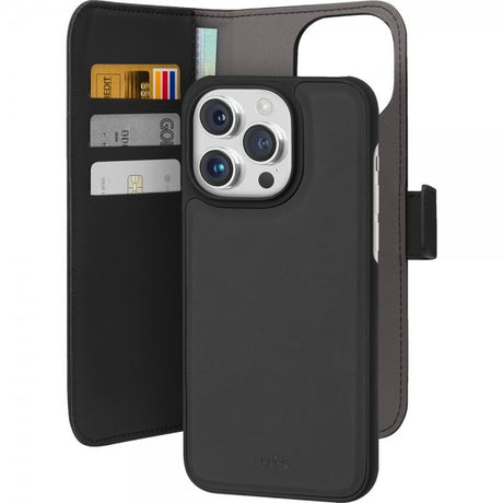 Puro iPhone 15 Pro Cover Wallet Detachable 2-i-1 Sort
