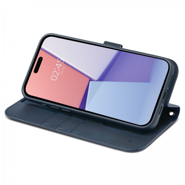 Spigen iPhone 15 Pro Cover Wallet S Pro Navy