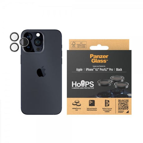 PanzerGlass iPhone 15 Pro/iPhone 15 Pro Max Kamerabeskyttelse Hoops Sort