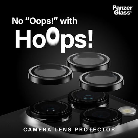 PanzerGlass iPhone 15 Pro/iPhone 15 Pro Max Kamerabeskyttelse Hoops Sort