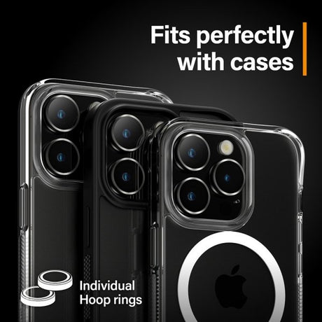 PanzerGlass iPhone 15 Pro/iPhone 15 Pro Max Kamerabeskyttelse Hoops Sort