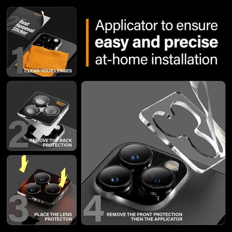 PanzerGlass iPhone 15 Pro/iPhone 15 Pro Max Kamerabeskyttelse Hoops Sort