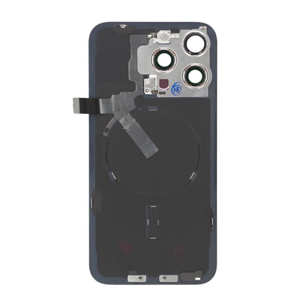 iPhone 15 Pro Max Bagside Glas Komplet OEM - Titaniumhvid