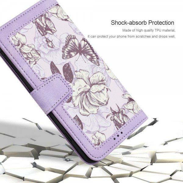 iPhone 15 Pro Max Cover Blomstret Lilla
