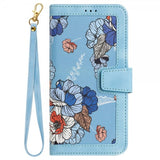 iPhone 15 Pro Max Cover Blomstermønster Lyseblå