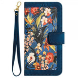 iPhone 15 Pro Max Cover Blomstermønster Mørkeblå