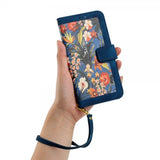 iPhone 15 Pro Max Cover Blomstermønster Mørkeblå