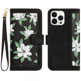 iPhone 15 Pro Max Cover Blomstermønster Sort