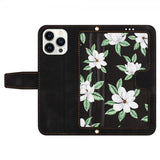 iPhone 15 Pro Max Cover Blomstermønster Sort