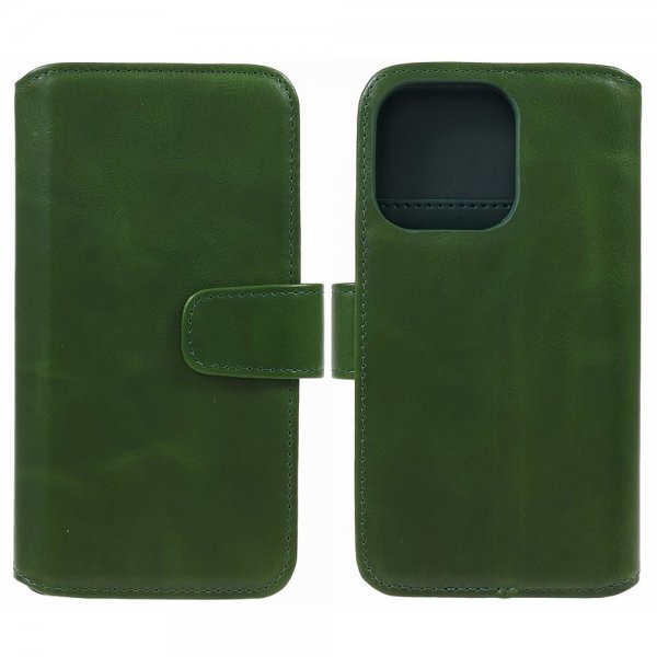Nordic Covers iPhone 15 Pro Max Etui Essential Læder Juniper Green