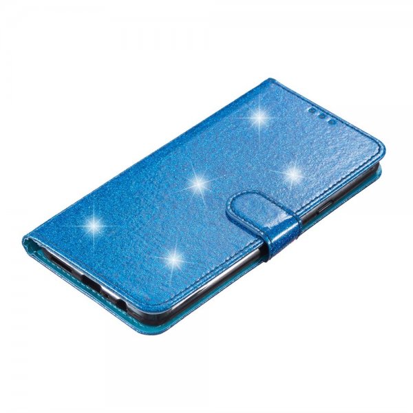 iPhone 15 Pro Max Cover Glitter Blå
