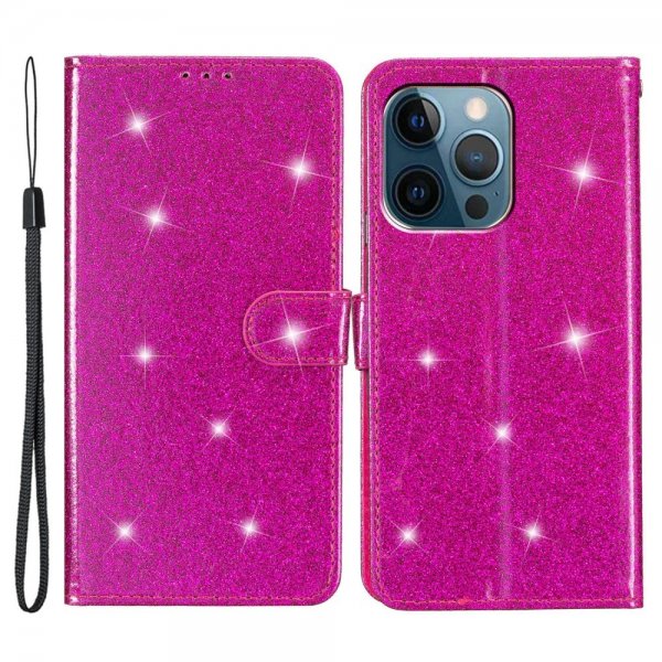 iPhone 15 Pro Max Cover Glitter Magenta