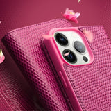 Qialino iPhone 15 Pro Max Cover Krokodillemønster Rosa