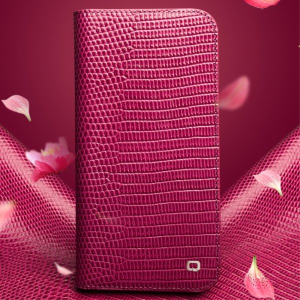 Qialino iPhone 15 Pro Max Cover Krokodillemønster Rosa