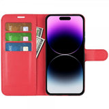 iPhone 15 Pro Max Cover Litchi Rød