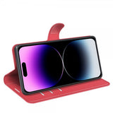 iPhone 15 Pro Max Cover Litchi Rød
