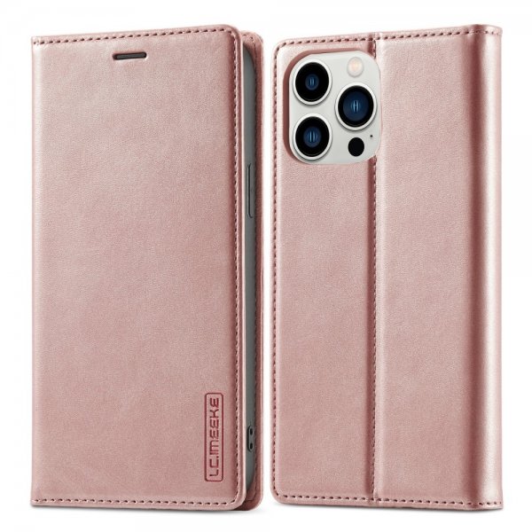 Lc.Imeeke iPhone 15 Pro Max Etui med Kortlomme Flip Rosaguld