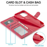 Lc.Imeeke iPhone 15 Pro Max Cover med Kortlomme Standerfunktion Magenta