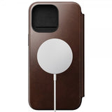 Nomad iPhone 15 Pro Max Cover Modern Leather Folio Horween Rustic Brown