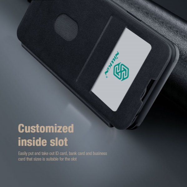 Nillkin iPhone 15 Pro Max Cover Qin Pro Series Blå