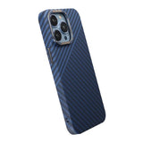 iPhone 15 Pro Max Cover Kulstofmønster Blå Grå