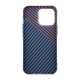 iPhone 15 Pro Max Cover Kulfibermønster Blå Lilla