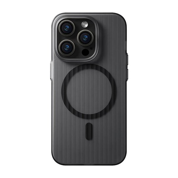 iPhone 15 Pro Max Cover Bølget MagSafe Sort