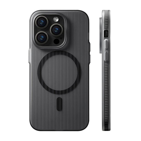 iPhone 15 Pro Max Cover Bølget MagSafe Sort
