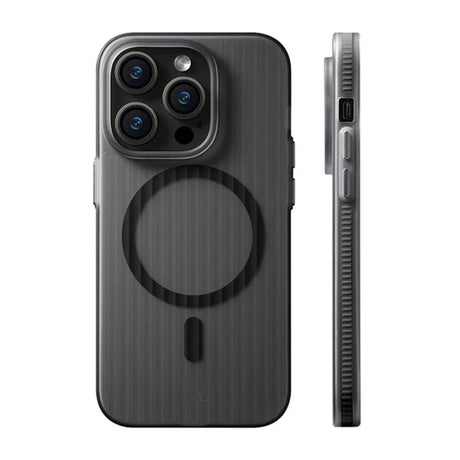 Rvelon iPhone 15 Pro Max Cover Bølget MagSafe Sort