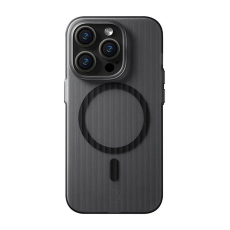 Rvelon iPhone 15 Pro Max Cover Bølget MagSafe Sort