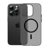iPhone 15 Pro Max Cover Bølget MagSafe Transparent Sort