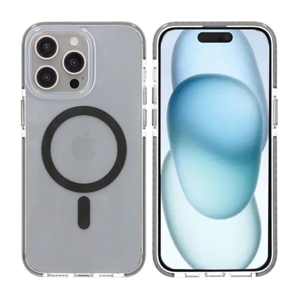 iPhone 15 Pro Max Cover Stødsikker MagSafe Grå