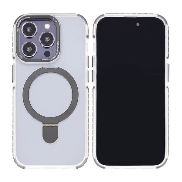iPhone 15 Pro Max Cover MagSafe Udklappeligt med Støtteben Grå